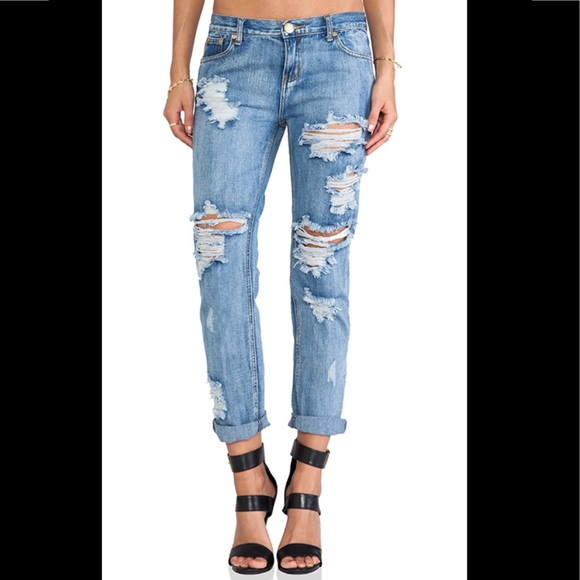 One Teaspoon Denim - One Teaspoon Awesome Baggies Distressed Jeans 25